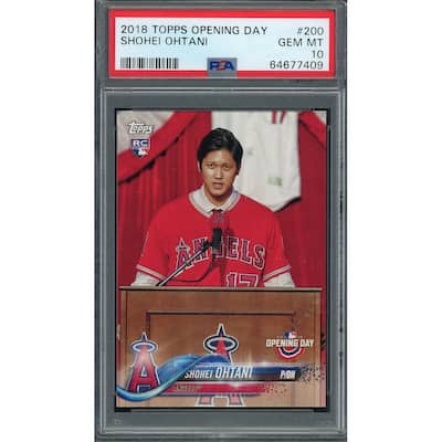 Shohei Ohtani 2018 Topps Opening Day Baseball Rookie Card #200 Graded PSA 10 - 8'6" x 11'6"