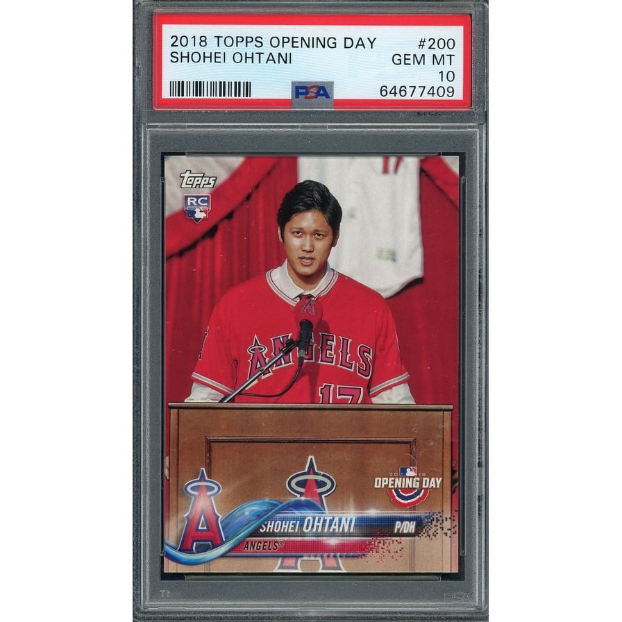 Shohei Ohtani 2018 Topps Opening Day Baseball Rookie Card #200 Graded PSA 10 - 8'6" x 11'6"