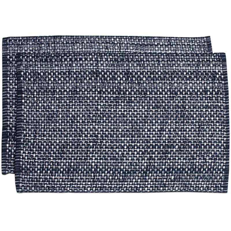 Sweet Home Collection Two Tone Cotton Woven 13x19 Placemats (Set of 2, 4, or 6) - Set of 2 - Navy