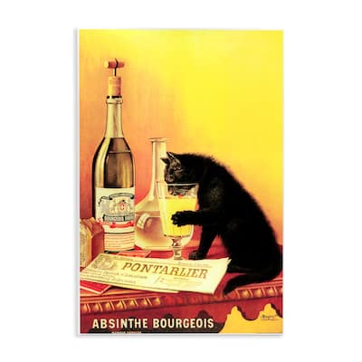 Stupell Vintage Cat & Absinthe Wall Plaque Art Design By Marcus Jules