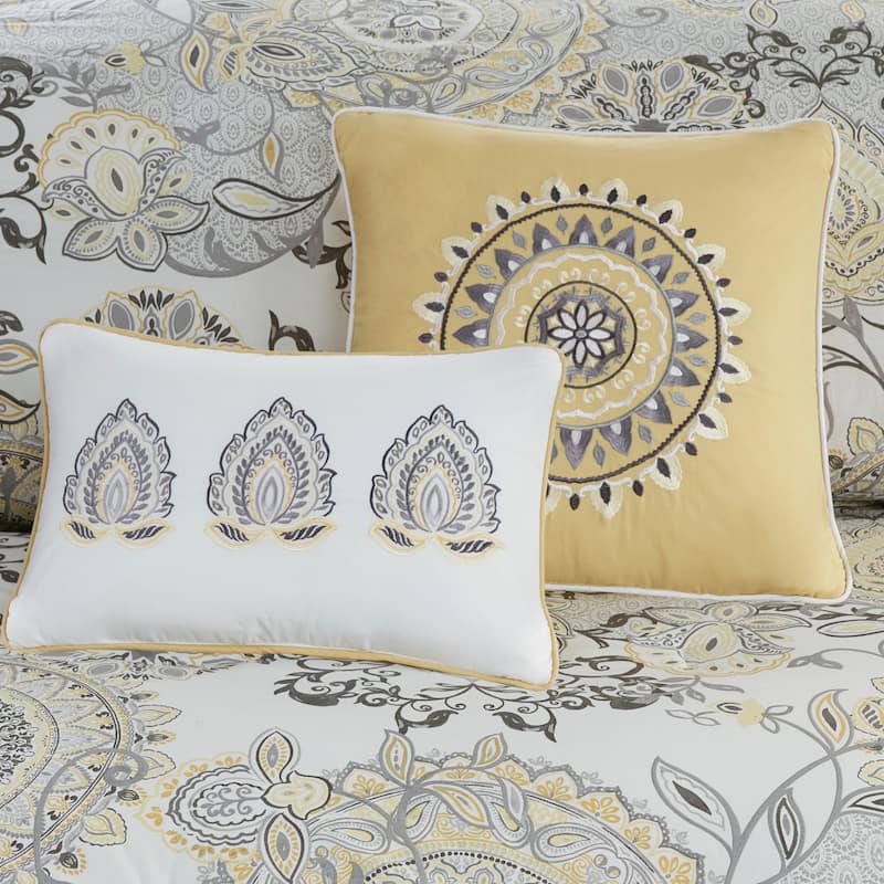 Madison Park Loleta 8 Piece Cotton Floral Printed Reversible Comforter Set