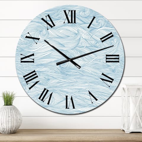 Designart 'Light Blue Marble Pattern' Patterned wall clock
