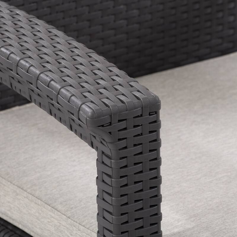 CorLiving Lake Front Black Rattan Patio Chair Set, 3pc Bed Bath