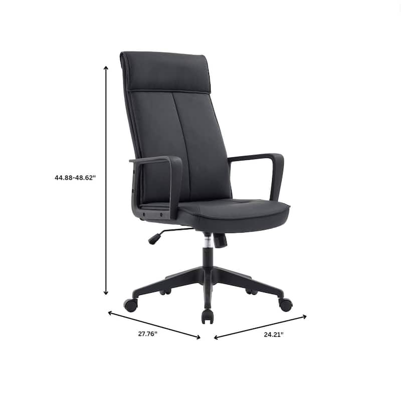 High-Back Leather/Polyester Office Chair Adjustable Height Swivel & Tilt Aiaria Series - N/A