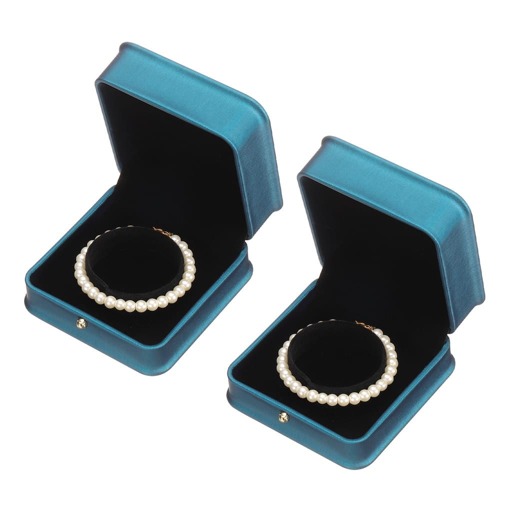 2pcs PU Leather Bracelet Boxes Classic Bangle Box Jewelry Gift Storage