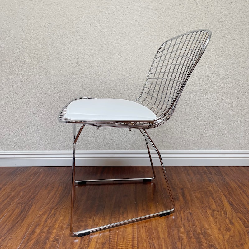 Chrome Wire Dining Side Chair (Set of 2) - N/A