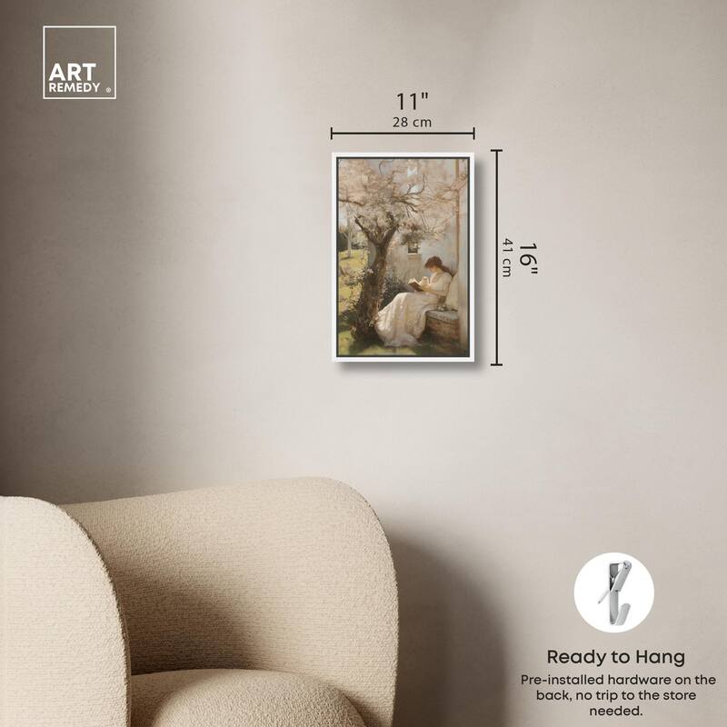 Reading With Her Cat Canvas by Art Remedy