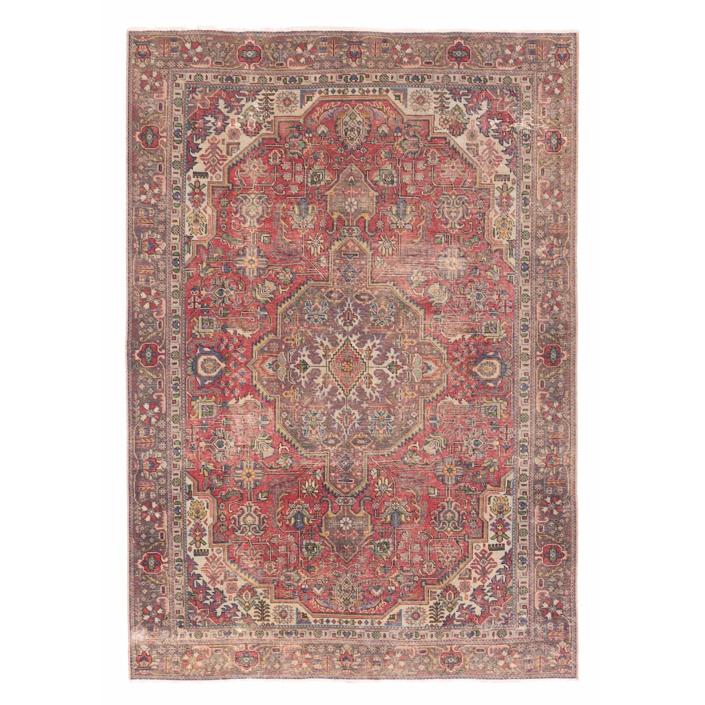 ECARPETGALLERY Hand-knotted Antalya Vintage Red Wool Rug - 6'3 x 9'1