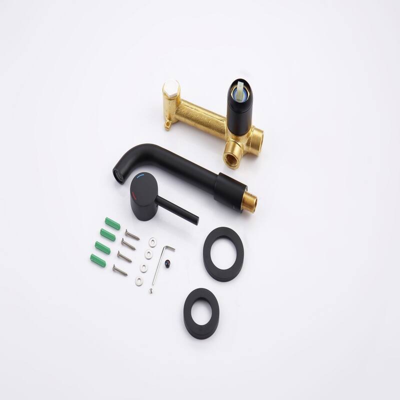 Modern Single Handle Wall Mounted 360 Degree Swivel Bathroom Sink Faucet with Ceramic Valve Core, Rust and Corrosion Resistant