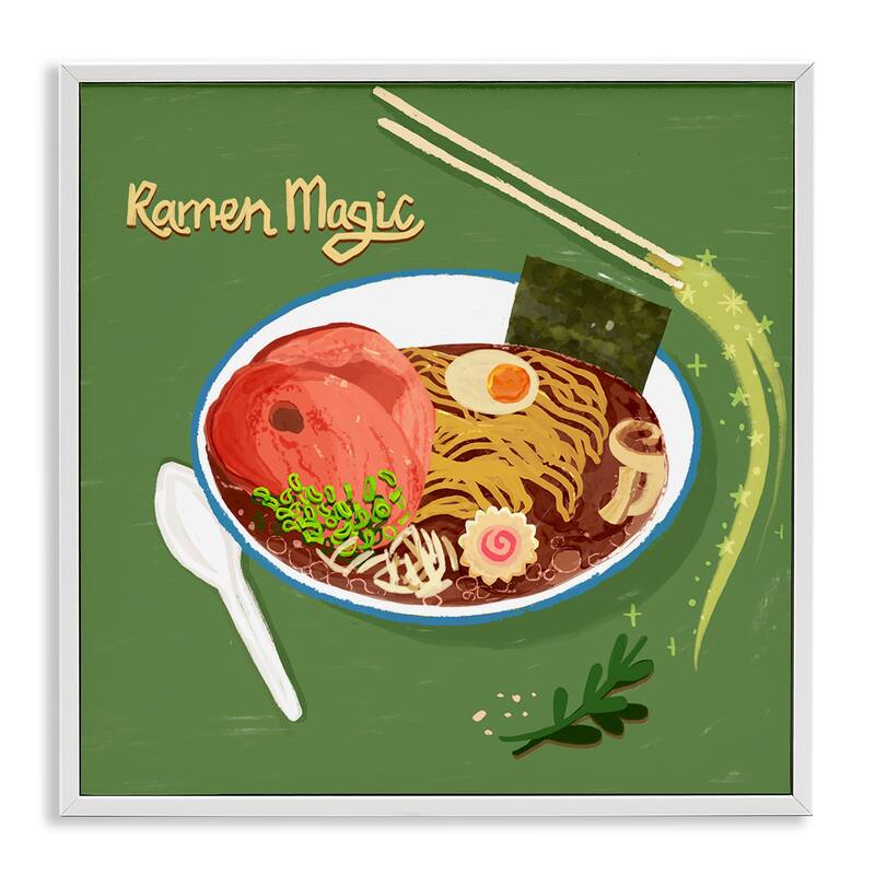 Stupell Ramen Magic International Meal Framed Giclee Art Design By Juliet Rose Philips - 24 x 24 - White