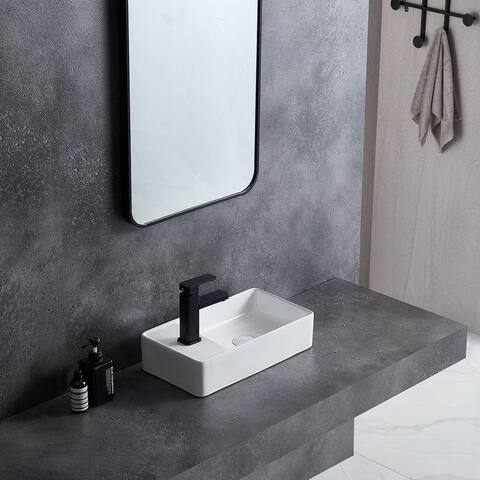 Eridanus 18" L x 10" W Wall-Hung Bathroom Sink Cloakroom Powder Room Sink