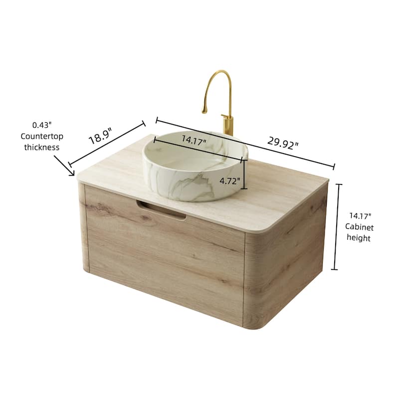 Wall-Mounted Bathroom Vanity with Sink