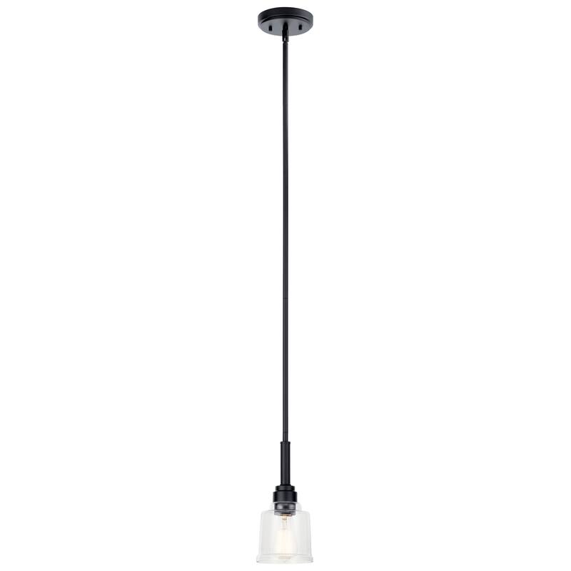 Kichler Lighting Aivian 5 in. 1-Light Black Vintage Industrial Mini Pendant Light with Clear Glass