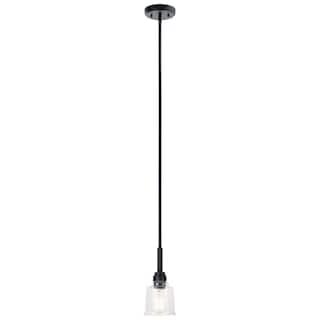 Kichler Lighting Aivian 5 in. 1-Light Black Vintage Industrial Mini Pendant Light with Clear Glass