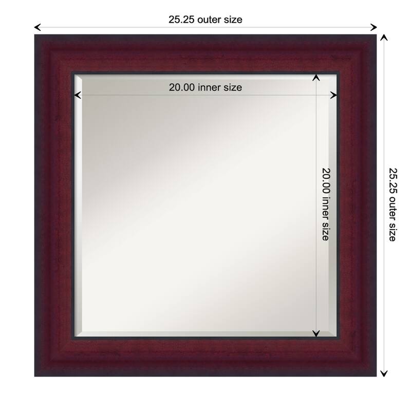 Canterbury Cherry Beveled Wood Framed Wall Mirror - Canterbury Cherry - Glass Size 20x20