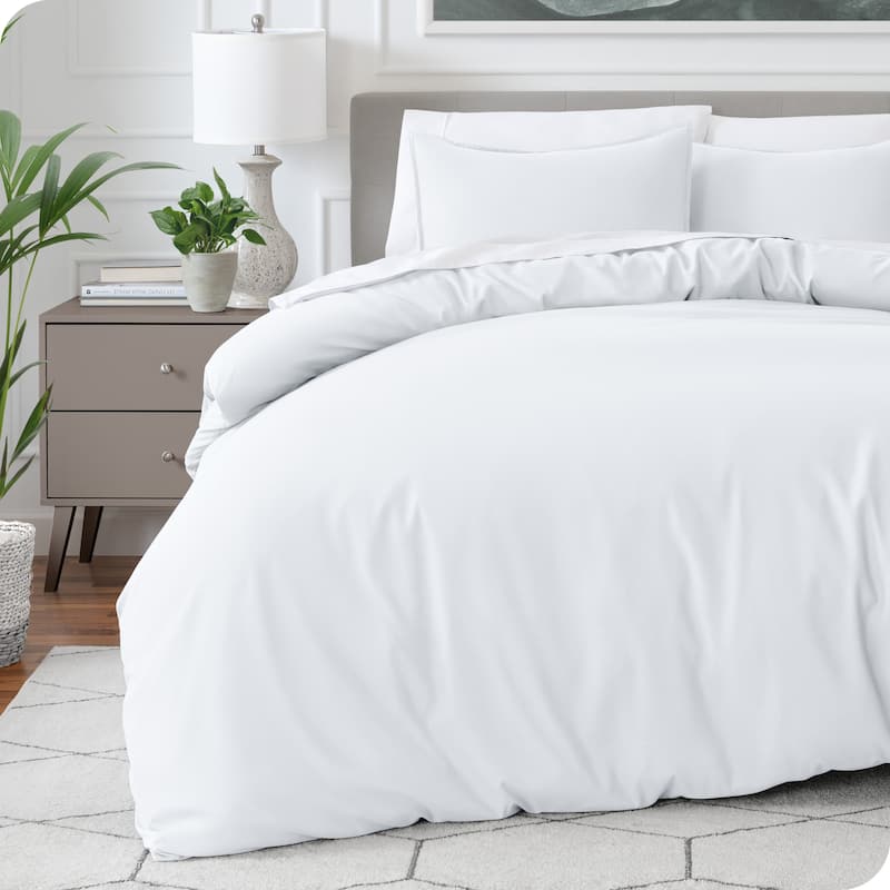 Bare Home Soft Hypoallergenic Microfiber Duvet Cover and Sham Set - White - Twin XL