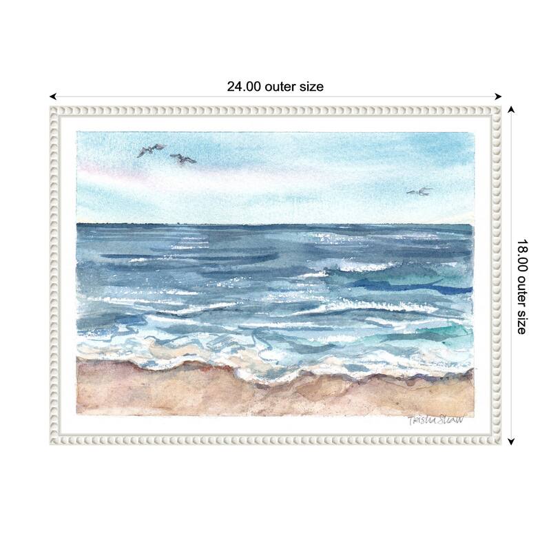 Kate and Laurel Sylvie Ocean Seascape Framed Canvas by Patricia Shaw