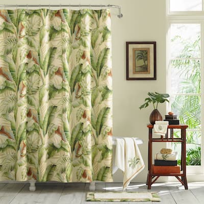 Tommy Bahama Palmiers Green Cotton Shower Curtains