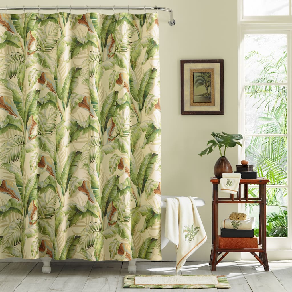 Tommy Bahama Palmiers Green Cotton Shower Curtains