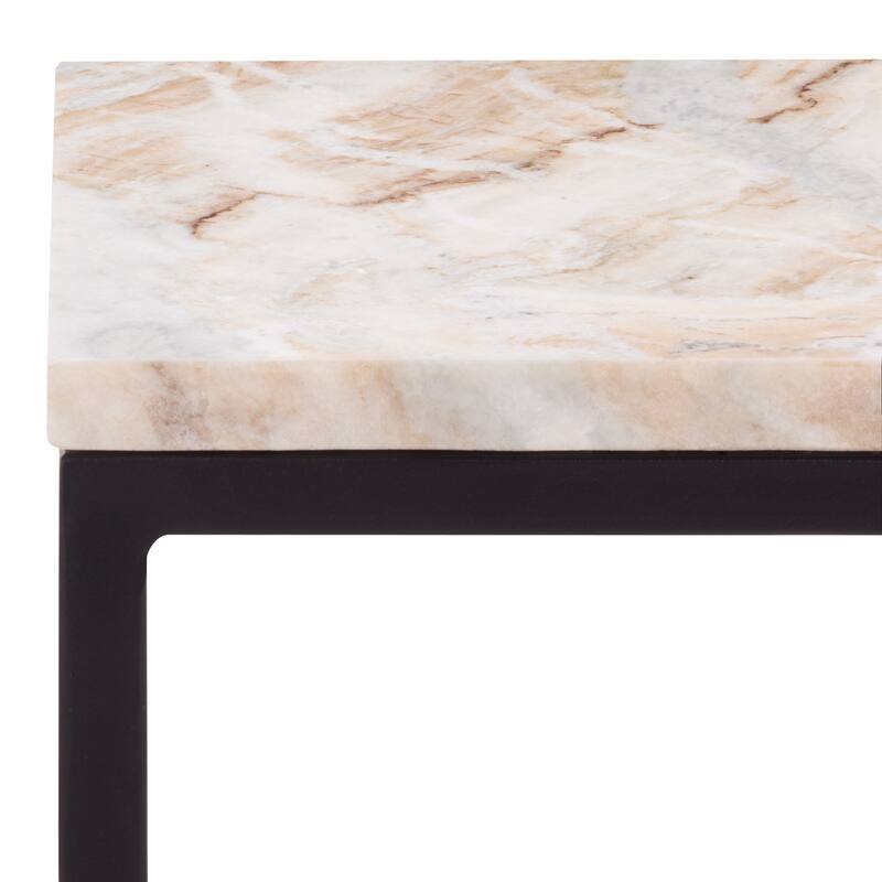 SAFAVIEH Couture Macklyn Square Marble Top Accent Table - 10"W x 10"D x 18"H