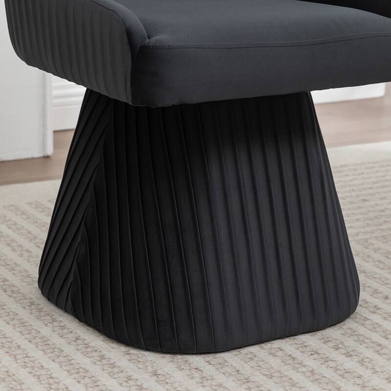 SEYNAR Modern Velvet 360 Degree Swivel Armless Dining chair Set of 2