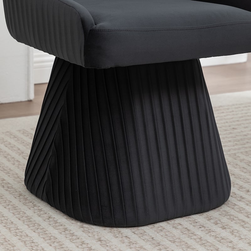 SEYNAR Modern Velvet 360 Degree Swivel Armless Dining chair Set of 6