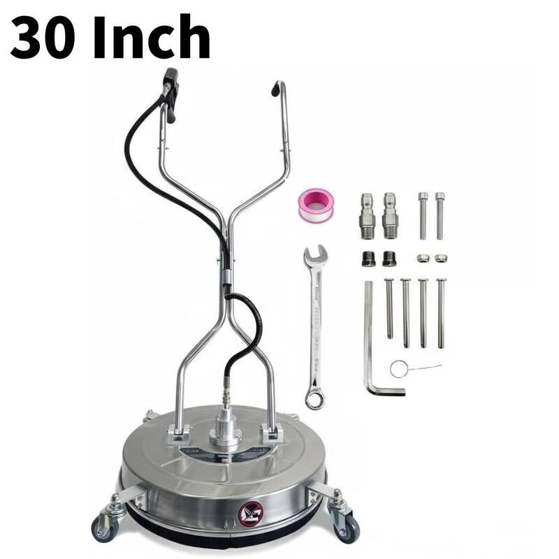 30" Pressure Power Washer Surface Cleaner with 4 Wheels for Driveway, Concrete, Sidewalk - Silver