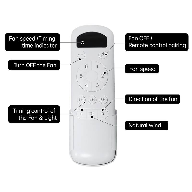 52 Inch Modern Ceiling Fan With 3 ABS Blades Remote Control Reversible DC Motor Without Light For Living Room