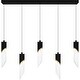 preview thumbnail 1 of 7, Alys 2-Light Integrated LED Matte Black Linear Chandelier