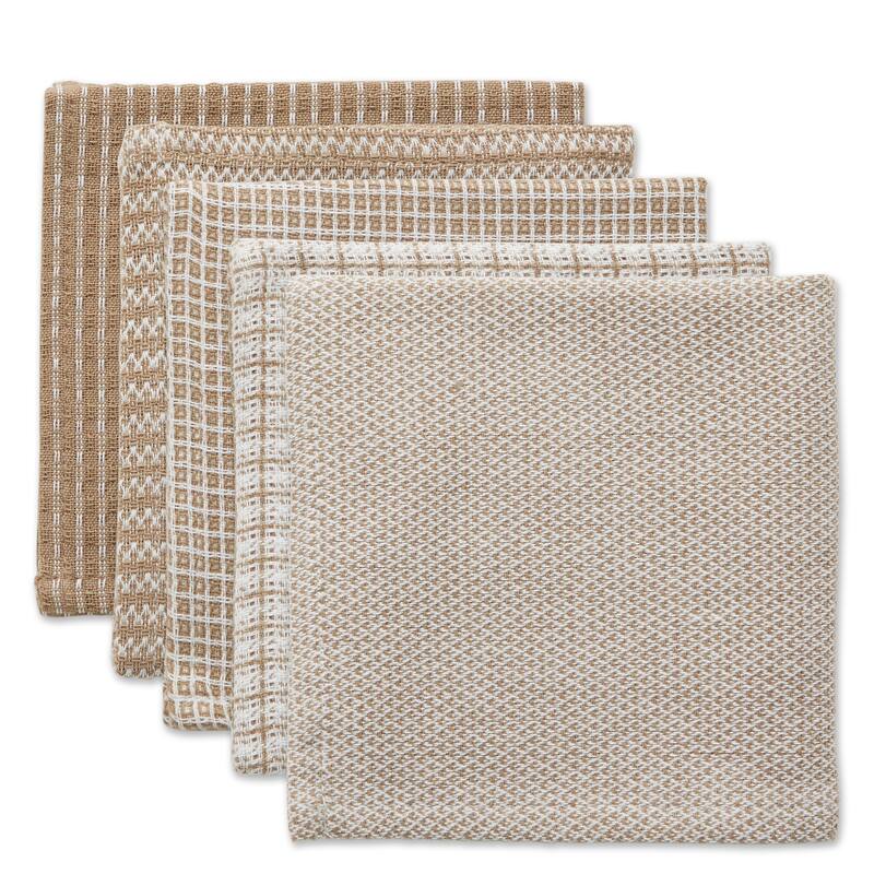 DII Asst Vintage Red Dishcloth (Set of 5) - ASST STONE DISHCLOTH SET/5