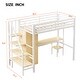 preview thumbnail 21 of 22, Twin Size Loft Bed with Wardrobe and Storage Staircase, Metal Loft Bedframe with Bulit-in Desk and Storage Shelf