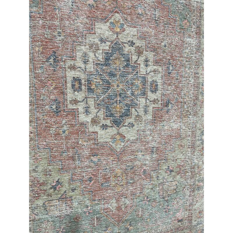 Home Decor Rust Hand-Woven Wool Oriental Design Rug by EORC Luxurious and Elegant Area Rug for Adding Warmth and Classic Style