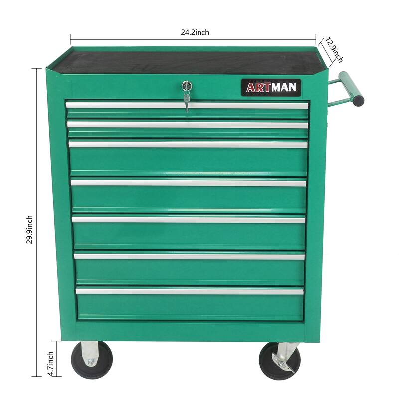 7 Drawers Multifunctional Tool Cart with Wheels