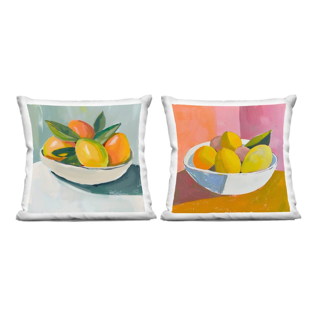 Stupell Fresh Fruits in Bowl Decorative Printed Throw Pillow Design by Walker Noble (Set of 2)