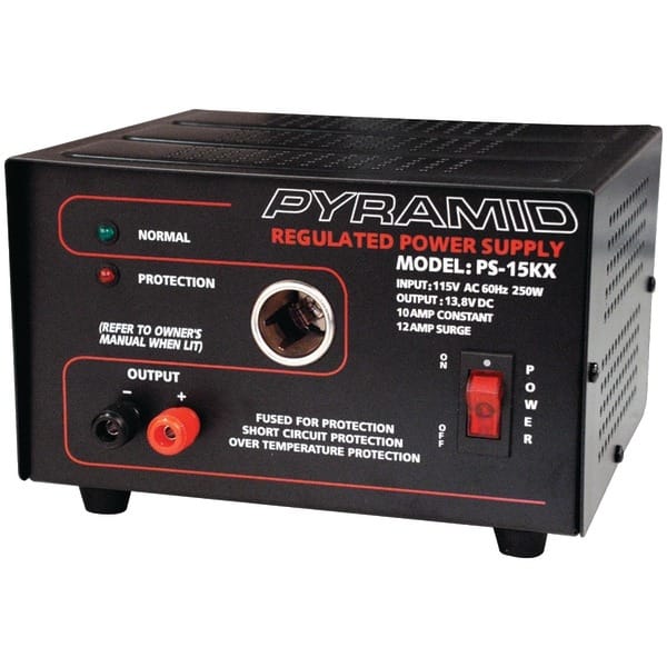 PYRAMID PS15KX 10-Amp 13.8-Volt Power Supply with Car
