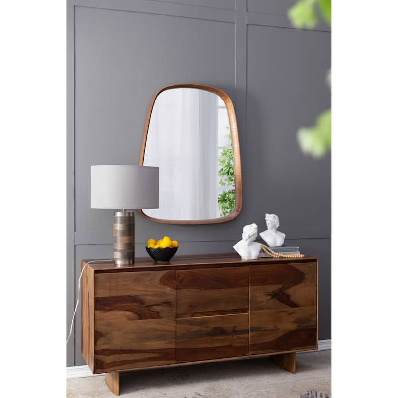 16x16x23.5" Gray and Silver Brushed Table Lamp