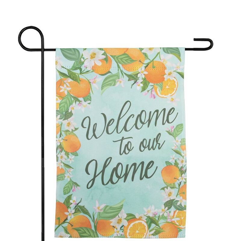 Welcome to Our Home Oranges Outdoor Garden Flag 12.5" x 18"