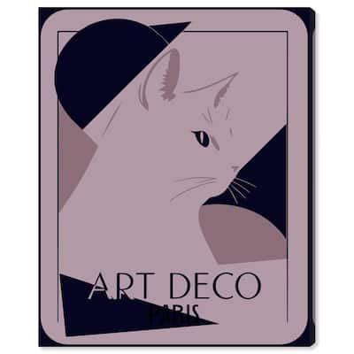 Cat Deco Canvas by Art Remedy, Gallery Wrapped