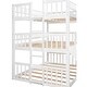 preview thumbnail 25 of 41, Versatility Full-Over-Full-Over-Full Triple Bunk Kids Bed with Built-in Ladder,Guardrails and Slide