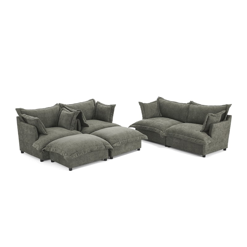 Double Layer Cushion Comfy Cloud Modular Sectional Sofa Set