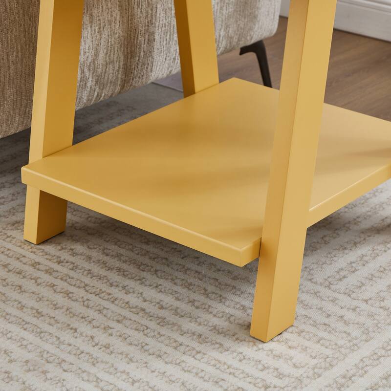 The Gray Barn Cedar Ridge Contemporary Replicated Wood Shelf End Table