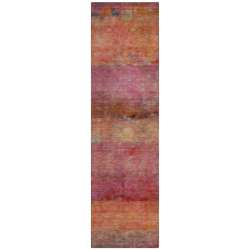 Machine Washable Indoor/ Outdoor Contemporary Ombre Chantille Rug