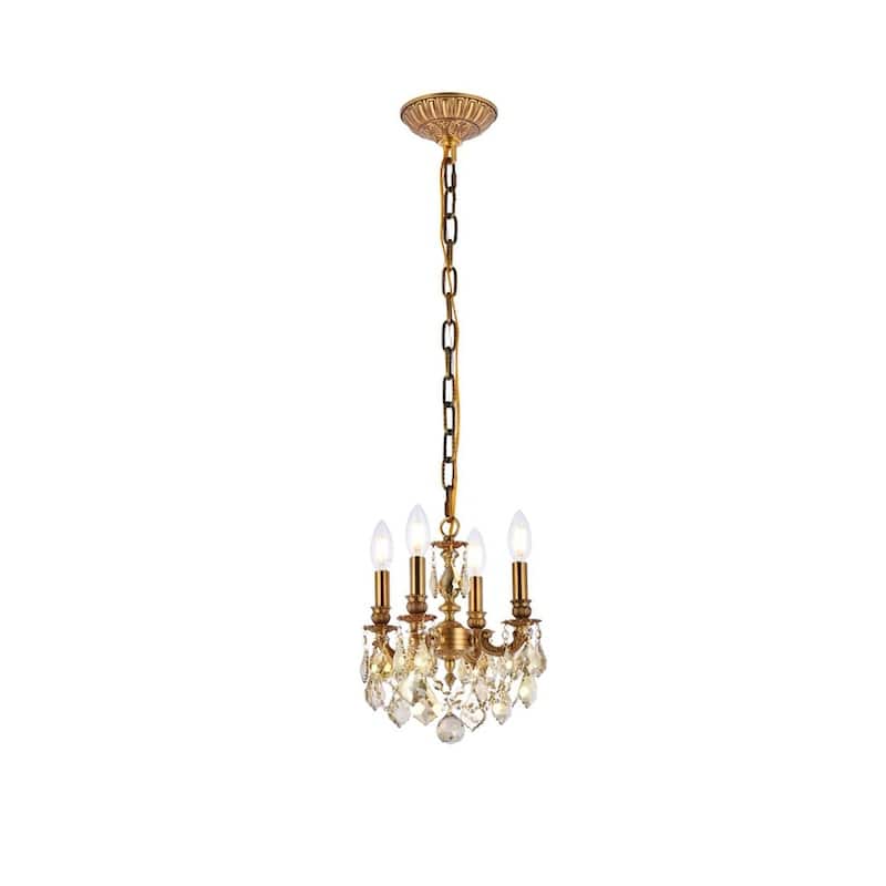 Elegant Lighting 9104D10-GT/RC Lillie 4 Light 10" Wide Crystal