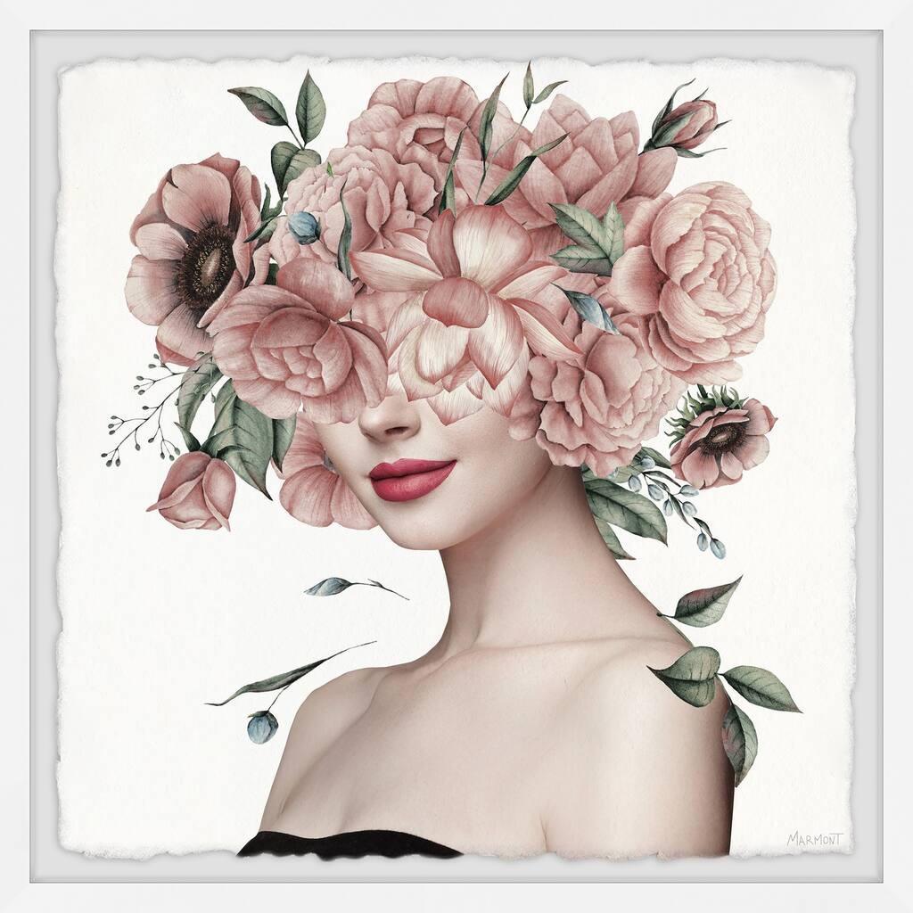 Blooming Face Framed Wall Art, Floral Delight - A Blooming Accent for Your Living Space