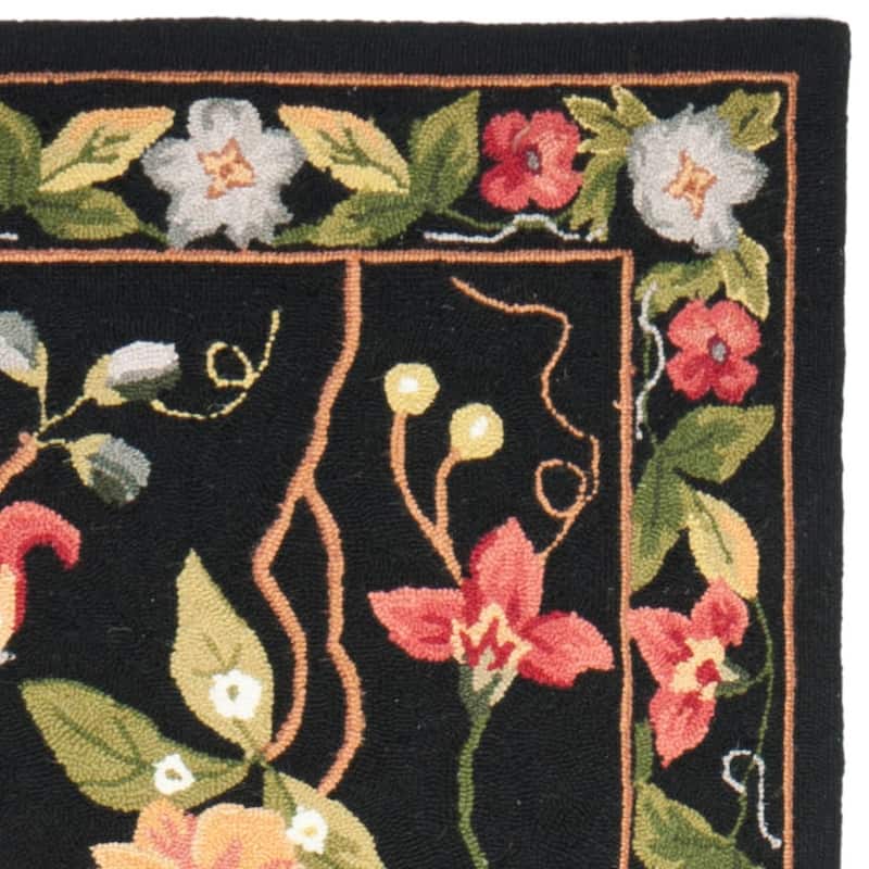 SAFAVIEH Handmade Chelsea Rubi French Country Floral Wool Rug