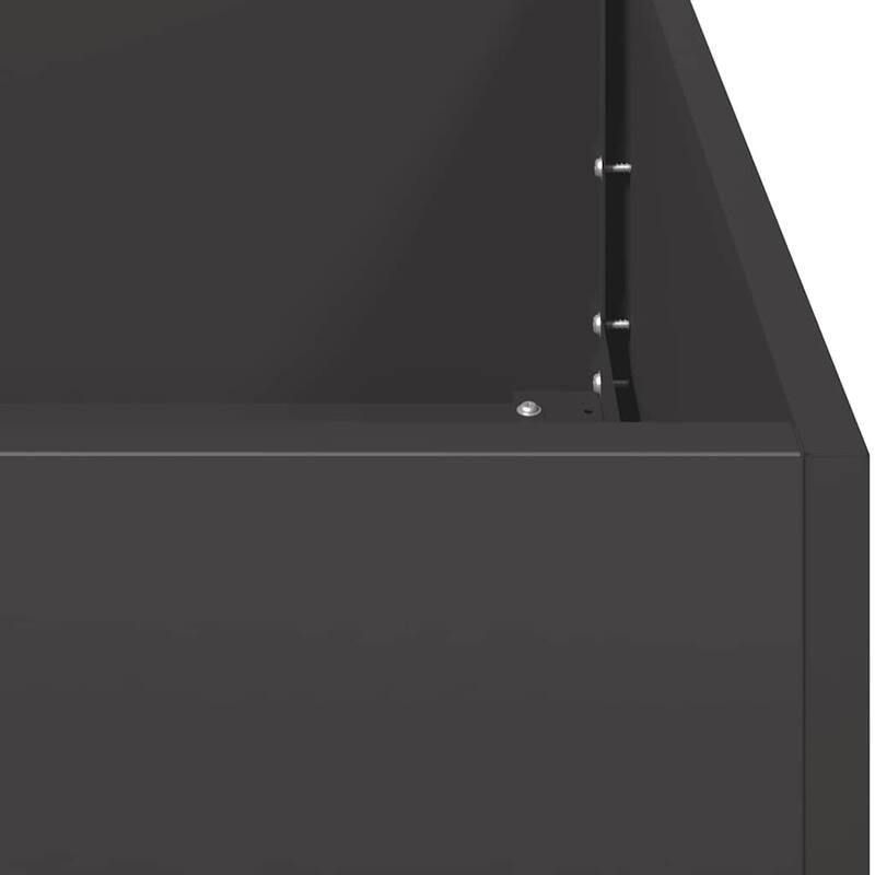 vidaXL Planter Black Cold-rolled Steel Large Decorative Inlays Planter - 39.4 x 39.4 x 11.8 in