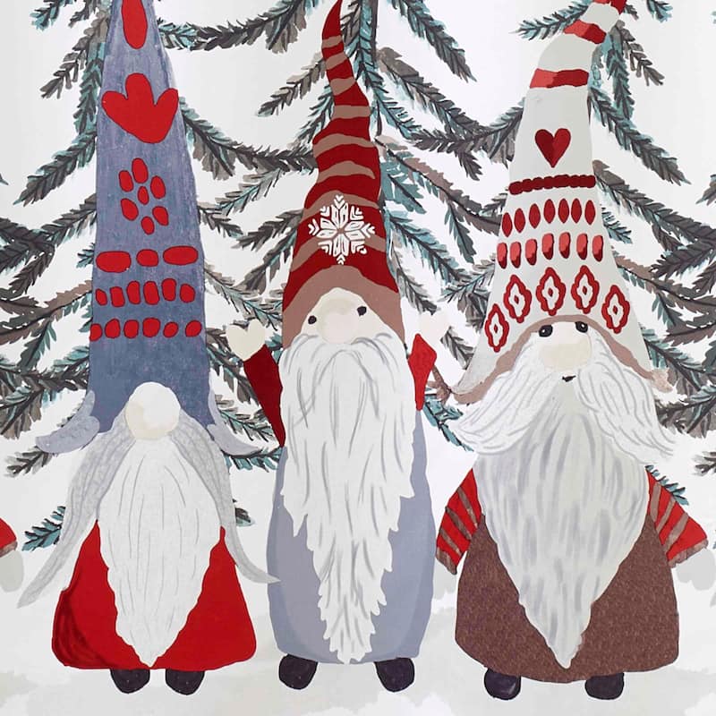 Avanti Linens Christmas Gnomes Shower Curtain