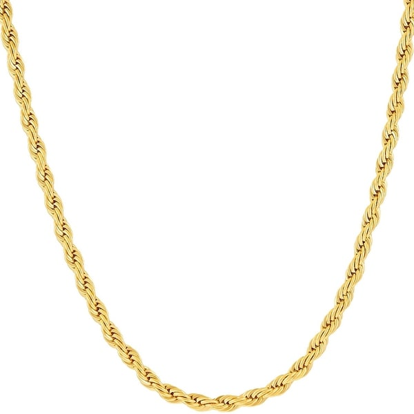 14k Gold Diamond-cut Rope Chain Boxed Necklace. Opens flyout.