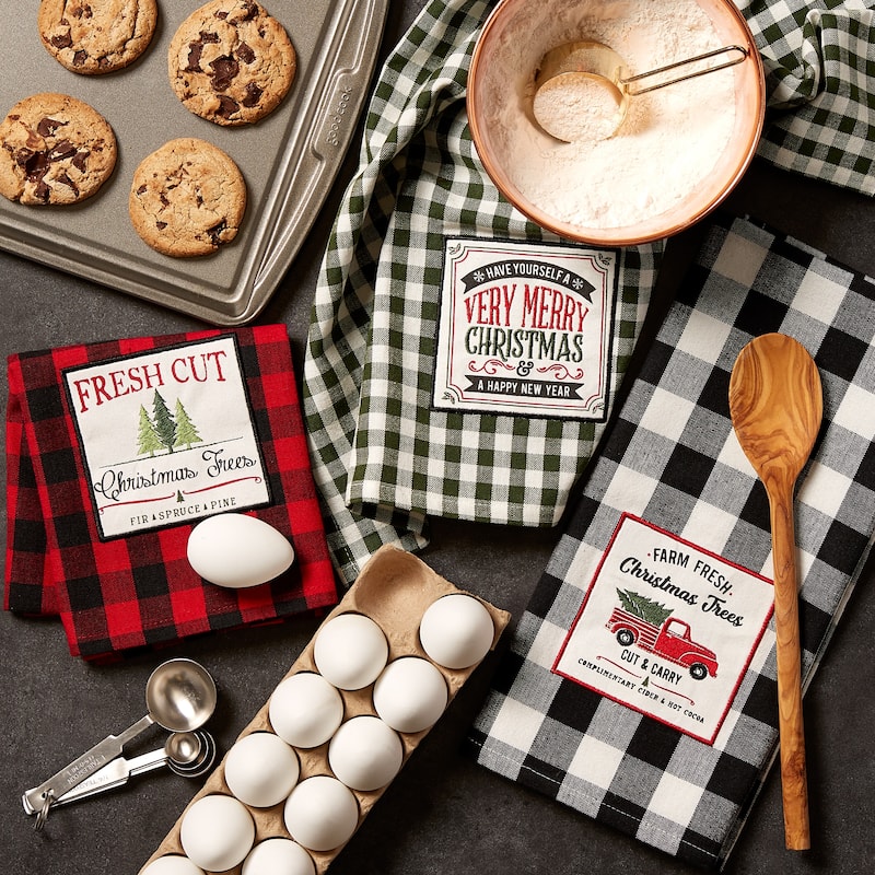 DII Asst Christmas Truck Dishtowels Set/3