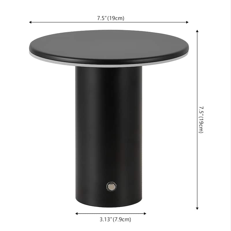Gio 7.5" Rechargeable/Cordless Dimmable Integrated LED Table Lamp, Touch Sensor (Set of 2) - 7.50